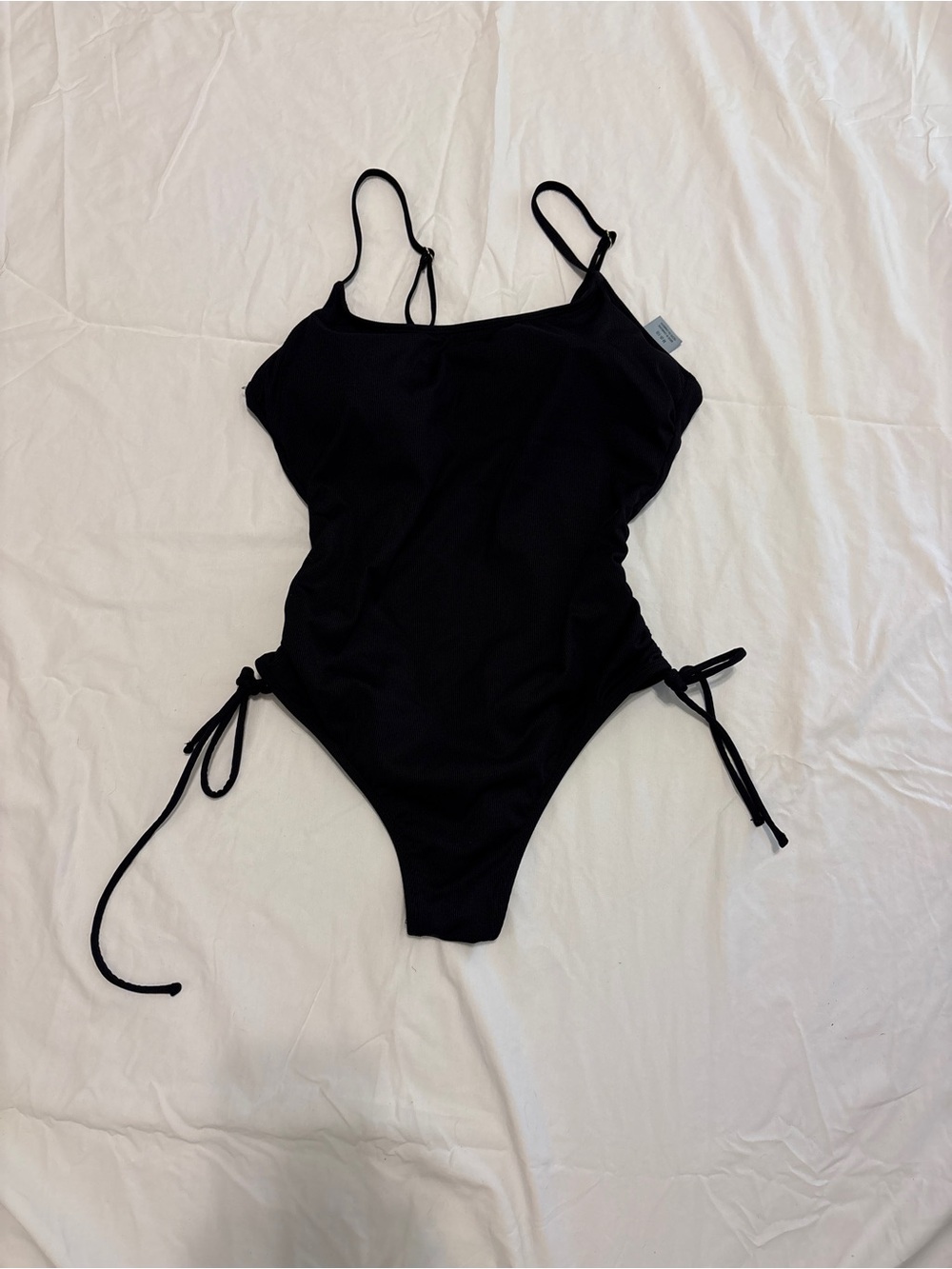 Women’s Black One-Piece Swimsuit with Side Ties